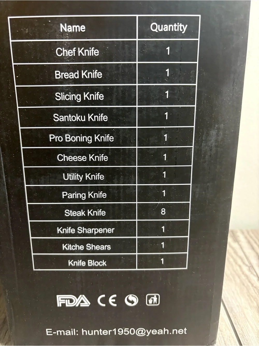 New HUNTER.DUAL DF-15 PRO MAX 19-Piece Knife Set - Black + Sharpener Fast Ship